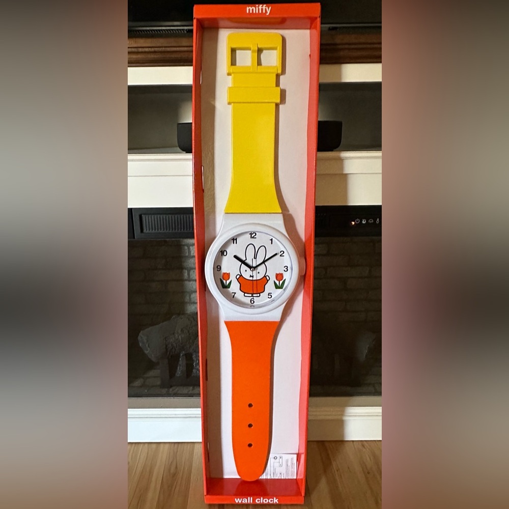 NWT Oversized Miffy the Bunny Rabbit Colorful Swatch Watch Style Wall Clock